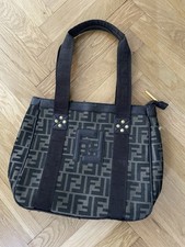 FENDI Tasche Braun Stoff Shopper Gold Braun Luxus Marke