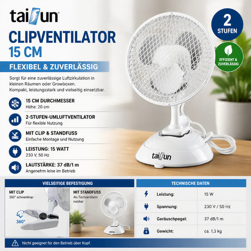 Taifun clipventilator 15cm - taifun,