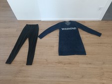 Kleid + Leggings Gr. S Esprit H&M Frottee Baumwolle Homewear Pyjama Stretch Blau