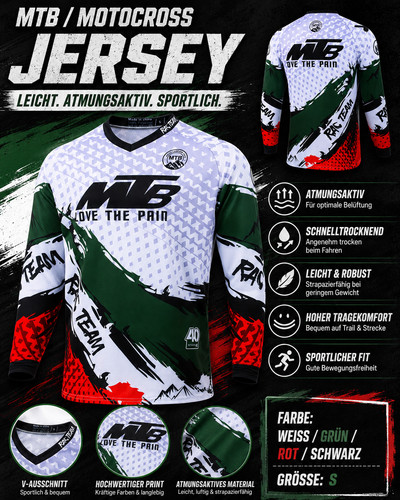 Mtb motocross jersey langarm - jersey,