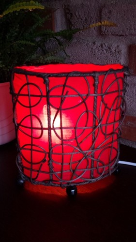 Lampe rattan metall stoff - lampe,