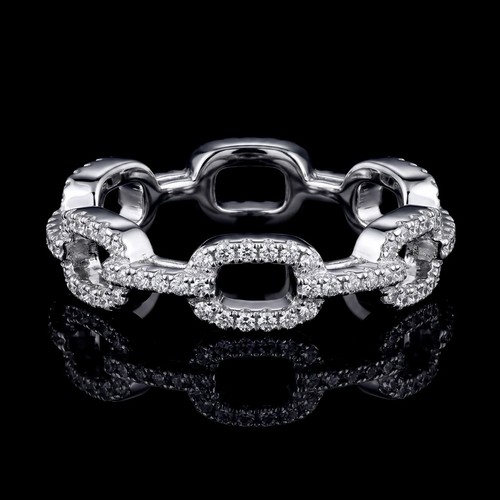 Moissanite cuban link ring - moissanite,