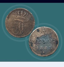 Mecklenburg Schwerin,  3 Pfennig 1845