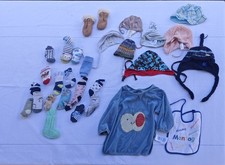 Kleiderpaket Mützen 50 56  62 Sammlung 9 Teile Latz Stopper Handschuhe Finkid