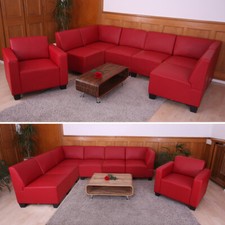 B-Ware Modular Sofa-System Couch-Garnitur Moncalieri 6-1 rot