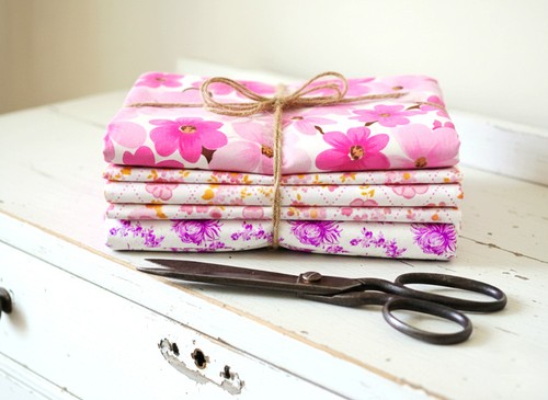 Vintage stoff paket rosa pink - stoff,
