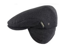 GORETEX Schiebermütze OHRENKLAPPEN FLATCAP grau warm wasserdicht