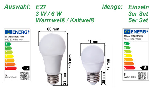 Led lampe 12v e27 6w - lampe,