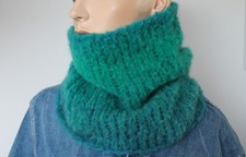 Alpaka-Strickschal blau grün