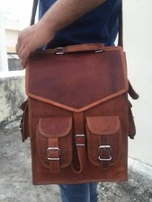 Leder Neu Herren Vintage 15 Zoll Schultertasche Rucksack Backpack Laptop Reise