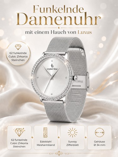 Damen armbanduhr silber - damen,