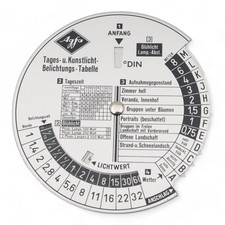 Agfa Tagestabelle Kunstlichttabelle Belichtungstabelle 