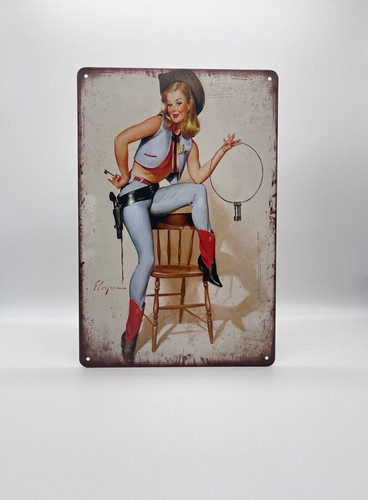 Blechschild pin cowgirl - blechschild,