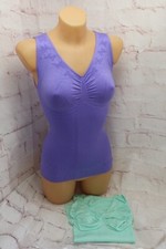 Schlankstütz 2er Set V-Top Gr M 38/40 * SCHMETTERLINGSTANZ * LILA & AQUA * SK 2