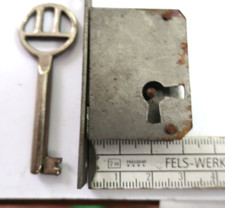 Möbel Einsteckschloss Antik m. Schlüssel Möbelschloss Kommode Dornmaß 20 mm R