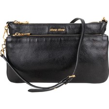 Miu Miu Black Leather Crossbody Bag Tasche