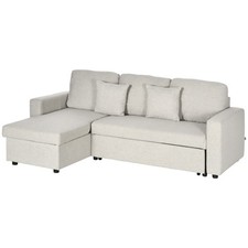Ecksofa mit Bettfunktion, Eckcouch inklusive 2er-Sitz Sofa, Einzelbett, L-Form