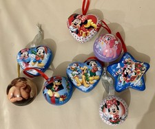 7 Weihnachtskugeln. Micky , u.ä.  Blechkugel Disney zum Befüllen. Sammlerstücke