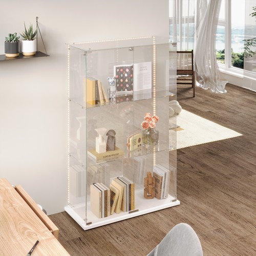 Schrank hartglas vitrine - schrank,