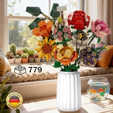Kunstblumen Bausteine DIY Blumenstrauß Modell Baukasten Pflanzen Set Gift Deko