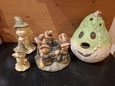 Alte Teelichthalter, Halloween Deko, Hexen, Kreis, Herbst, Kürbis, Geist 