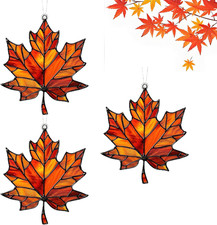 Ahornblatt Ornament Buntglas