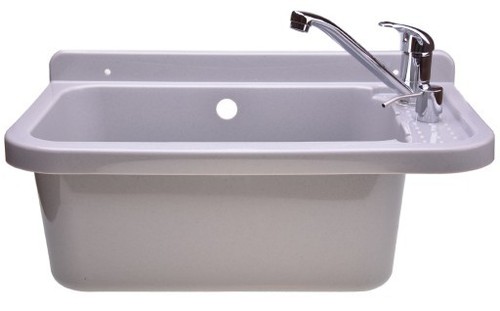 Set ausgussbecken grau 50cm - set,
