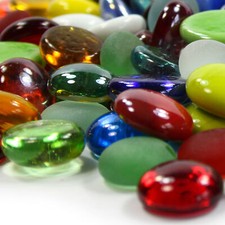 Glasnuggets Farbmix 1kg (17-20mm) Mosaikstein Muggelstein Dekostein