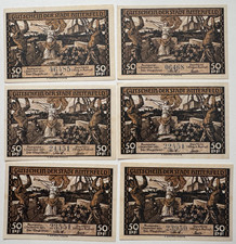 01-07  Bitterfeld 3., 111.3, 6x 50 Pfennig Bild 1-6, 01.12.1921, Erh.: UNC-XF