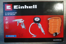 Einhell Druckluft-Set 3-teilig Spiralschlauch Ausblaspistole Reifenfüllmesser