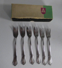 6 St alte Kuchengabeln ABS rostfrei DDR VEB Auer Besteck- & Silberwarenwerke Aue