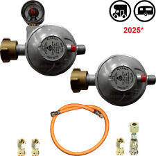 40cm Gasschlauch Winterfest + Fahrzeug-Druckregler 30 50mbar Manometer Wohnmobil