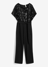 Party-Overall mit Pailletten Gr. 36/38 Schwarz Damen Abend-Jumsuit Neu*