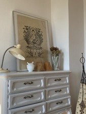 Antik Anrichte Chippendale Kommode Schrank Sideboard / Antik Weiß