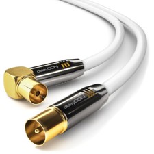 deleyCON HDTV TV Antennen Kabel 1,5m - 1x 90° gewinkelt 1,5m Stecker zu Buchse