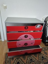 Kommode Schubladenschrank KUPA-CUP mit 4  Schubladen Rot-Grau