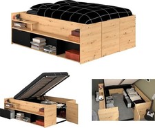 Hochbett, Stauraumbett, Schrankbett, Jugendbett, Bett, 140 X 200,