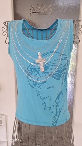 Damen shirt türkis - türkis, mit