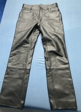 Herren Lederhose Schwarz, 5 Pocket, Bikerhose