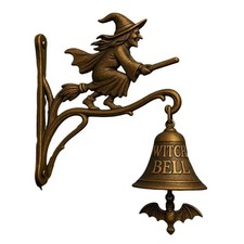 Vintage Hexe Türglocke – Legierung Halloween Deko Türhänger mit Glocke 80s