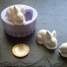 3D Silikonform Mould Hasen Osterhase 2tlg / Fondant Schokolade Eis Ostern DIY