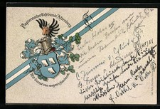 Altenburg, Ansichtskarte, Studentenwappen der Papiermacher-Tafelrunde 