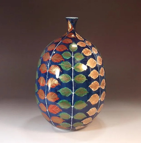 Kinsei fujii vase gold emaille - vase,