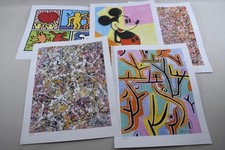 Q34M57- 5x Druckgrafik ua nach Haring Warhol Pollock Klee 