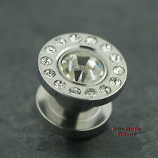 Steel Plug groß Zikonia Kristall Tunnel Piercing Ohrschmuck Ohrpiercing Ohrplug