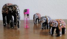 *4 asiatische Elefanten mit Glitzersteinen*   Glücksbringer Dekoration Feng Shui
