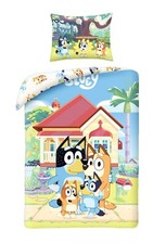 Bluey Bettwäsche Set für Baby/Kinder 40x60 100x135 cm Wendemotiv 100% Baumwolle