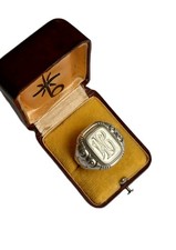 Antiker Siegelring aus 800er Silber mit Monogramm WB um 1920, Gr. ca. 66