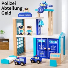 Holz Spielen Polizei Set für Kinder Kleinkinder Spielzeug Weihnachten Geschenk