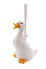 BASSANO WC-Ente Toilettenbürste Bürstengarnitur in weiß italienische Keramik